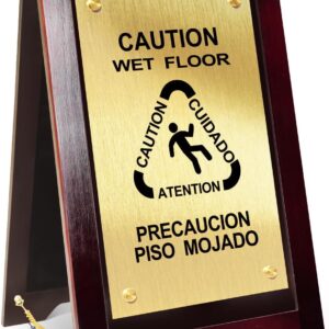 Wooden Wet Floor Sign Warning Sign